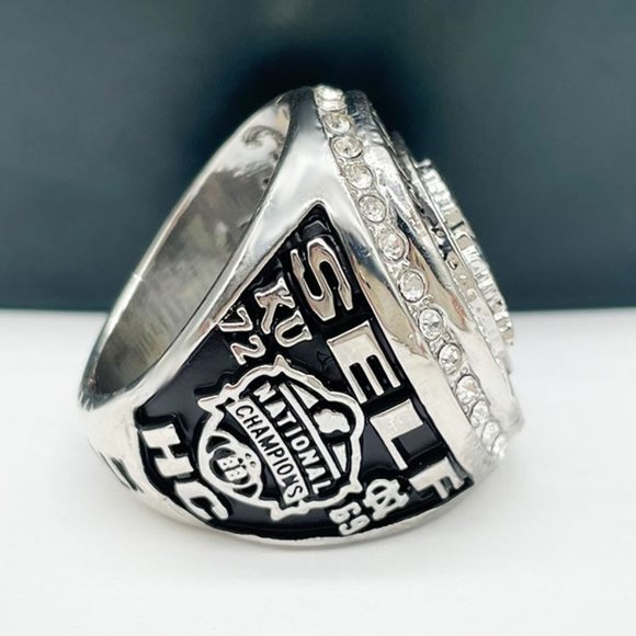 Kansas Jayhawks Championship Ring Basketball Fan Edition 2022 Silver‎ - Picture 2 of 3